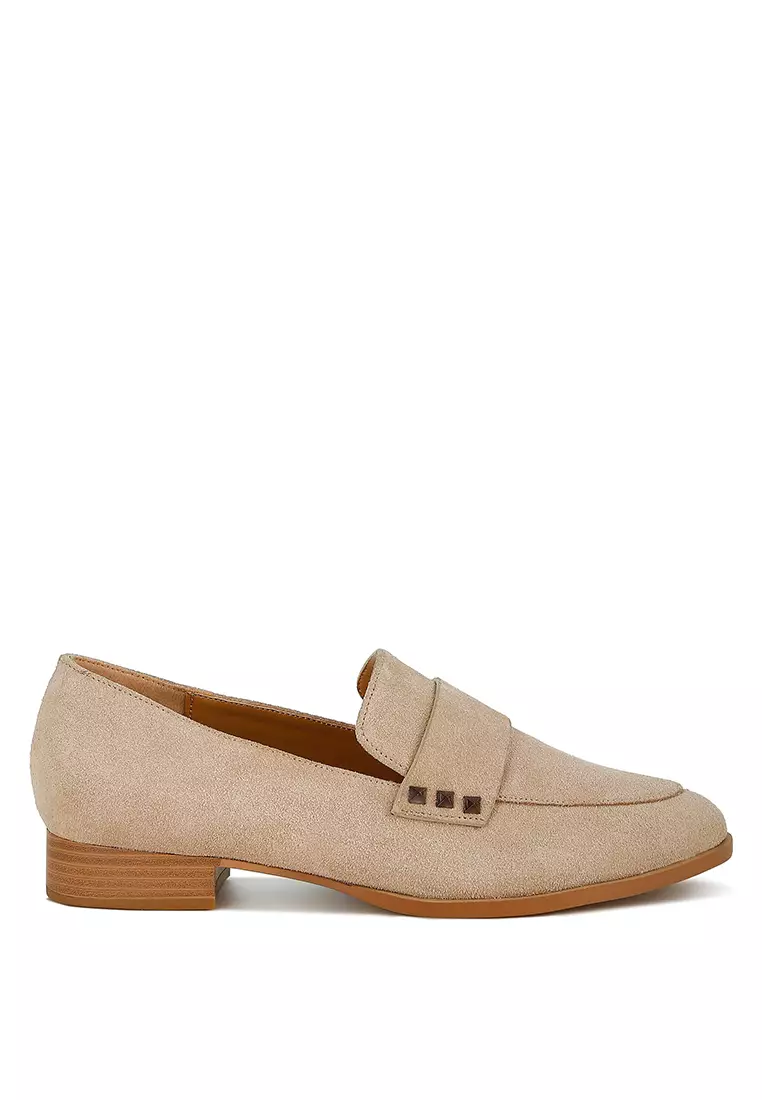Sand Studded Suede Loafers