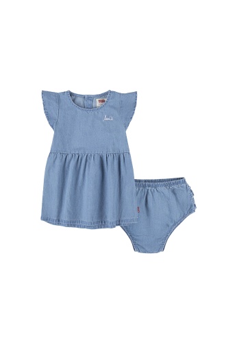 Levi's blue Levi's Flutter Sleeve Denim Dress (Newborn) - Summer Wind D0903KA08558DAGS_1
