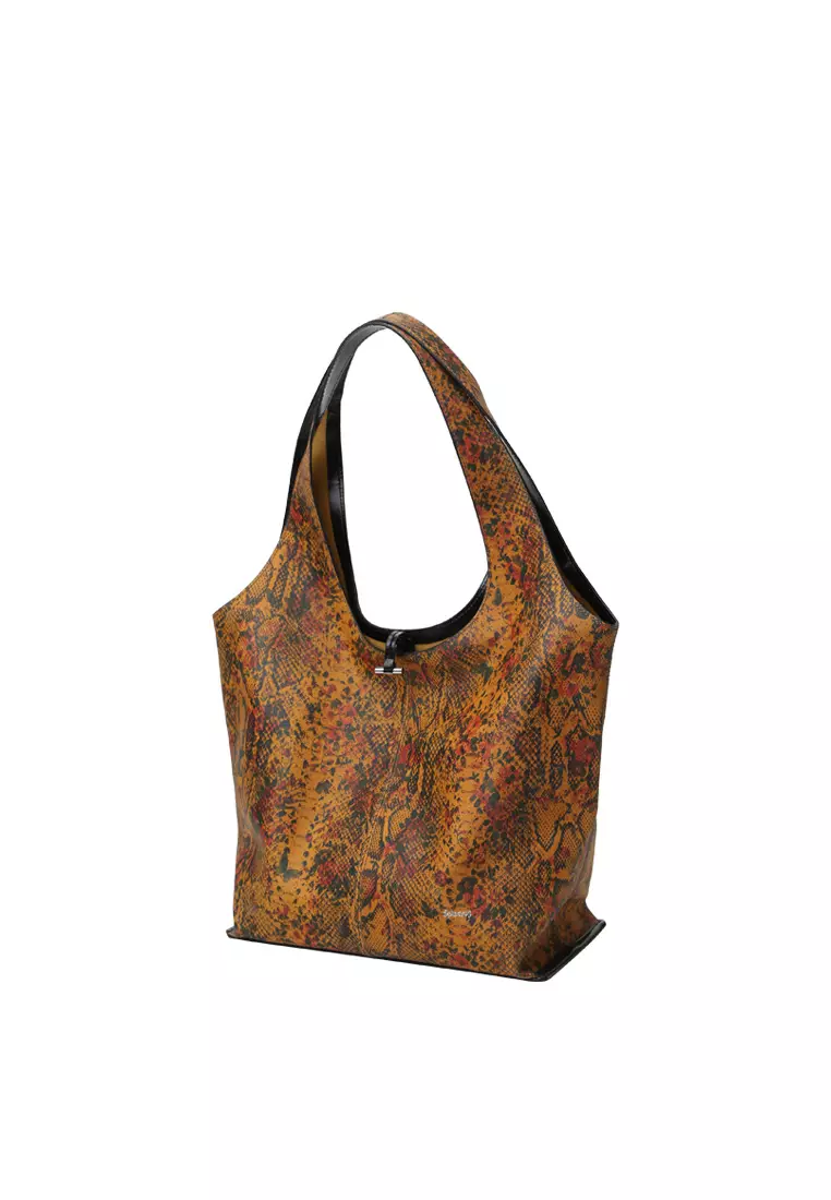 手提袋 - 蛇壓紋焦糖色