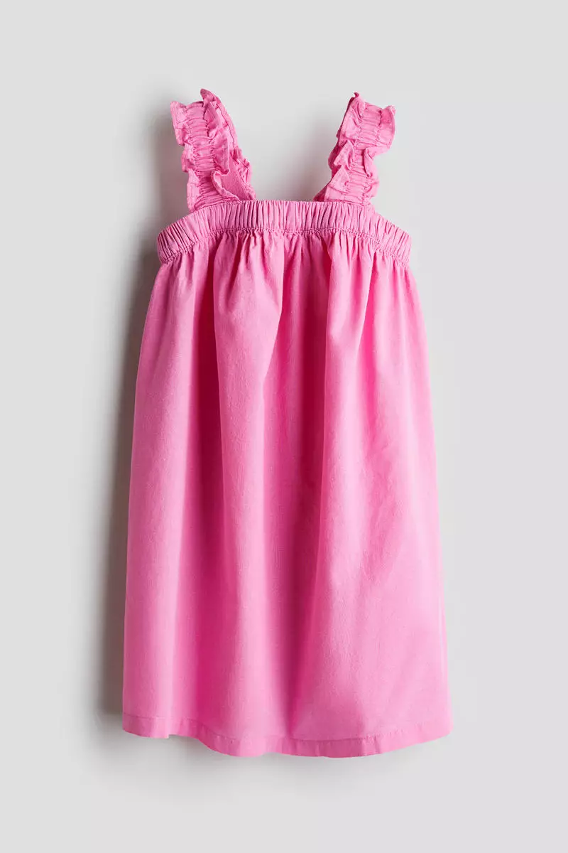 Linen-blend dress