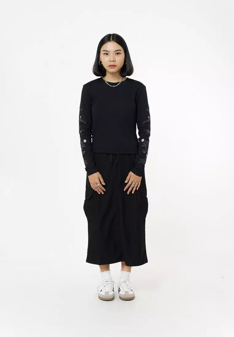 Greenlight Women's T-Shirt Long Sleeve Body Fit Embroidery Kahari HP-C010326