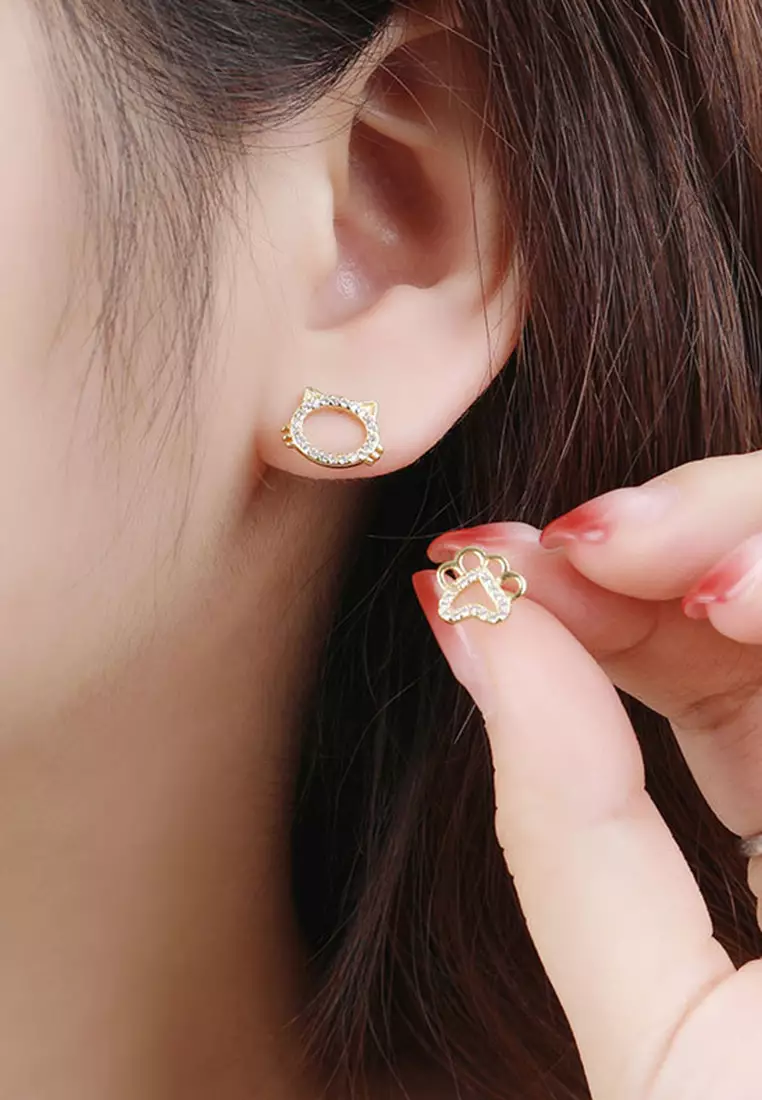 Cat paw clearance earrings