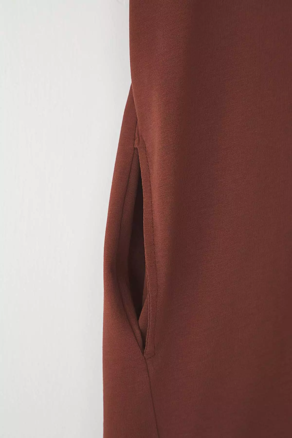 Brown Midi 100% Cotton Knitted T-Shirt Dress Tbbss24Ah00067