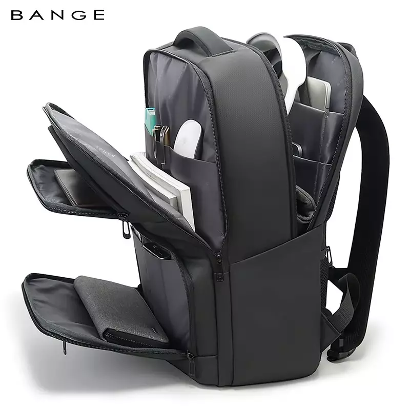 BANGE Tas Ransel pria Laptop Kerja Backpack Pria 15.6 Inch BG7822-Black