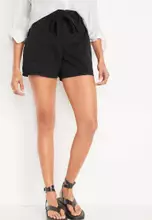 High-Waisted Belted Workwear Twill Shorts for Women -- 4.5-inch inseam