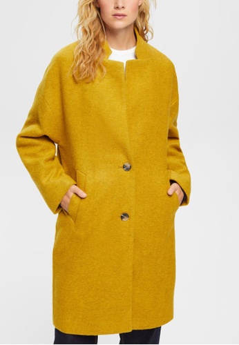ESPRIT yellow ESPRIT Wool blend coat 679EBAAB7EEE2AGS_1