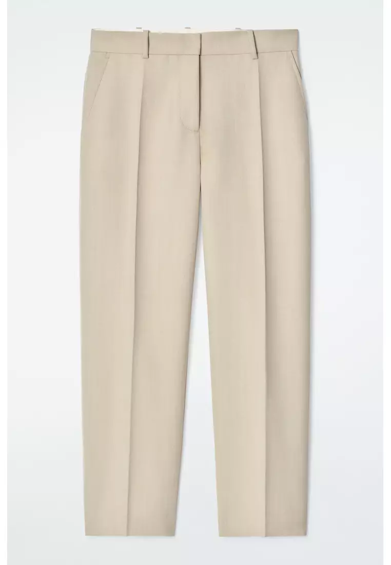 WOOL SLIM-LEG TROUSERS