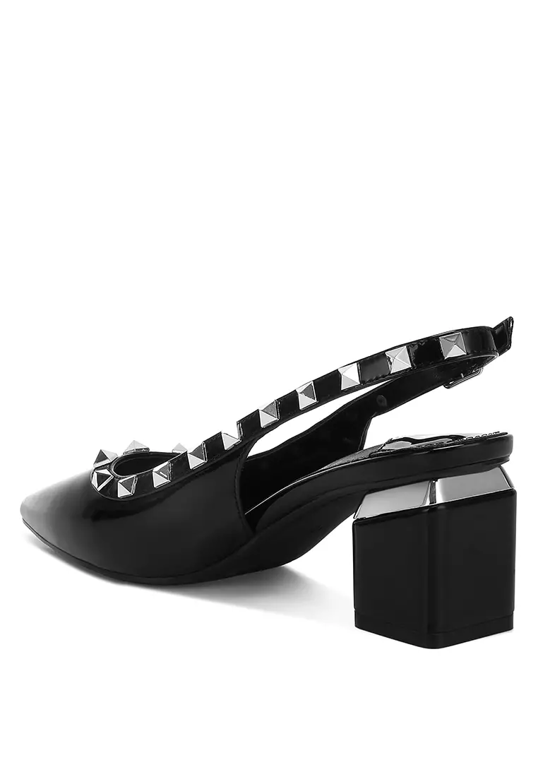 Buy London Rag Stud Embellished Slingback Sandals in Black 2025