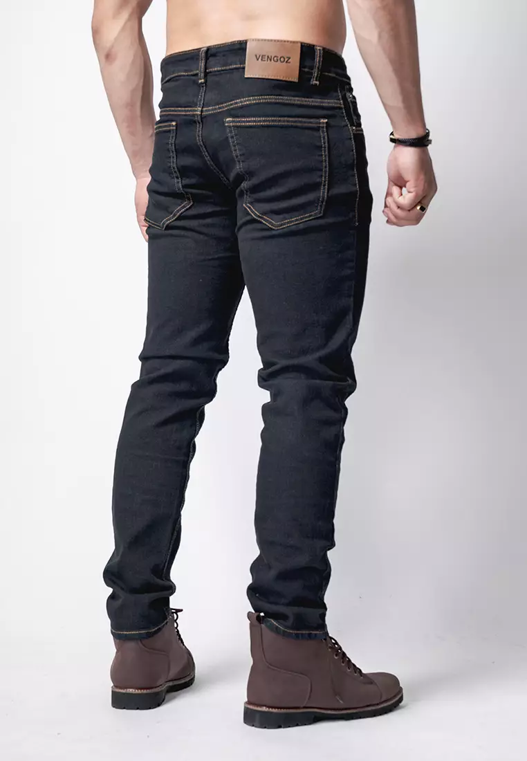 Slim Fit Jeans Black Golden