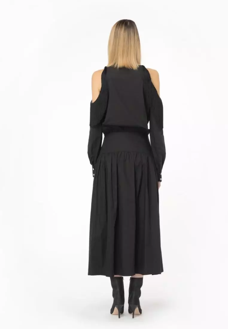 R-K377/美品 PINKO ピンコ 半袖ブラウス シースルー 40 L 黒