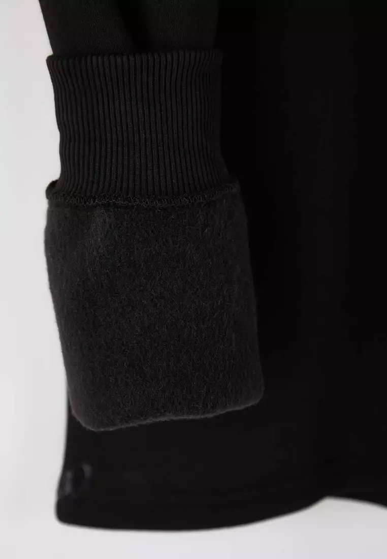 Black Collar Detailed Stand Collar New Oversize/Wide Cut Thick/Fleece Lined Sweatshirt Tmnaw26Sw00003