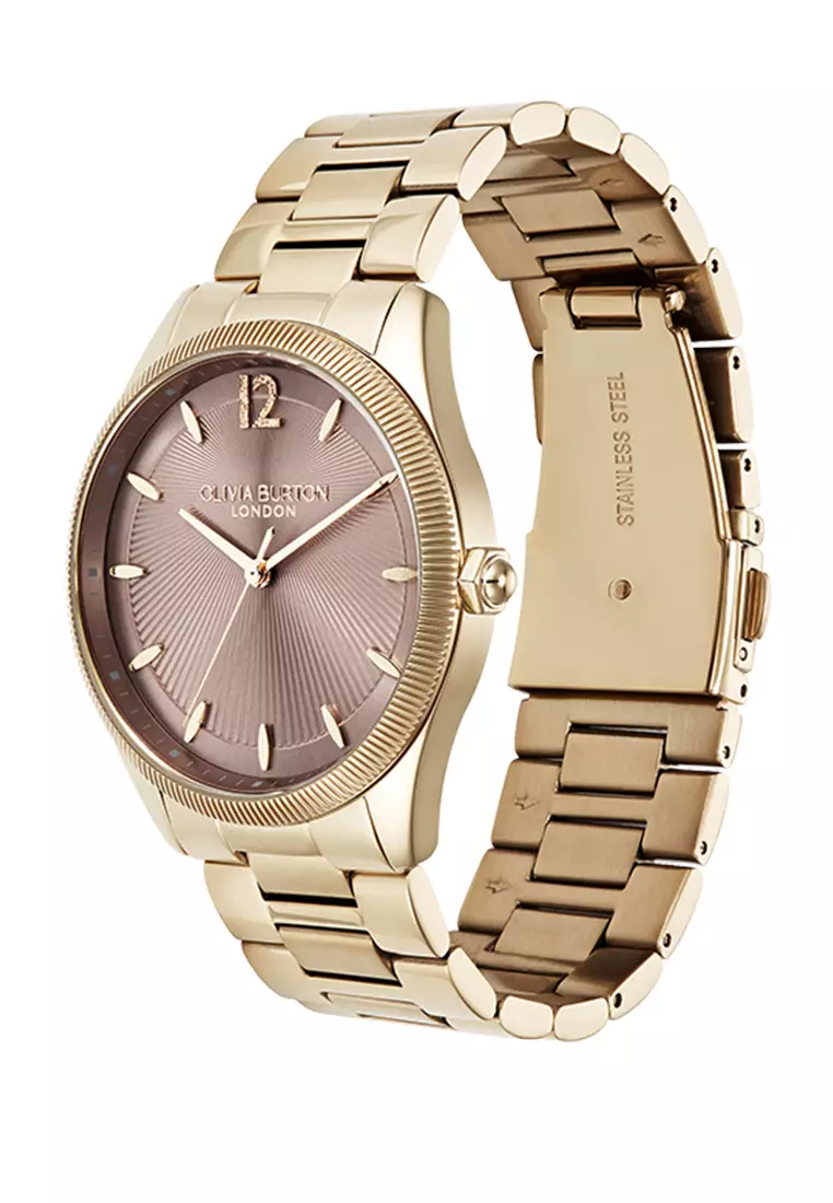 Olivia Burton Coin Edge Bezel Mellow Rose Sunray Dial with RG 38mm - 24000179