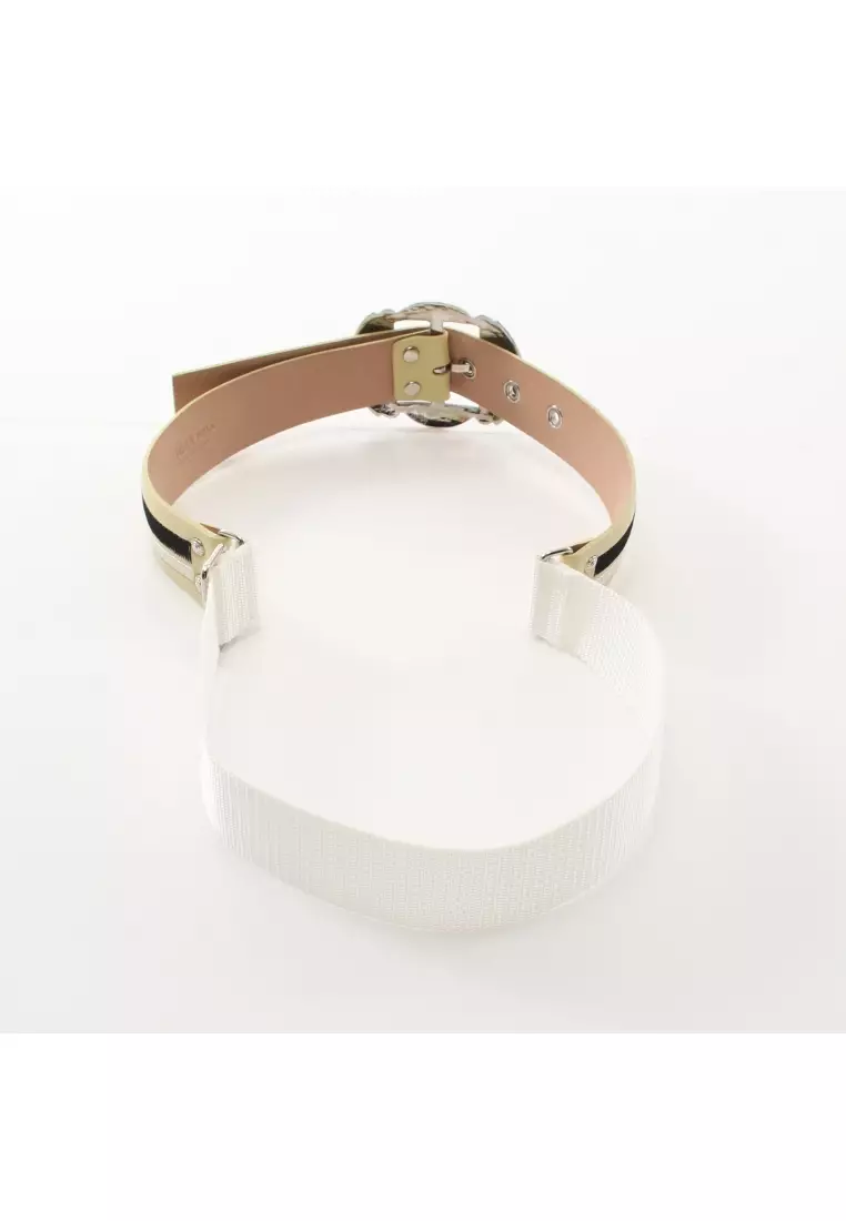 Toga Pulla Pre-loved TOGA PULLA belt leather Nylon ivory white