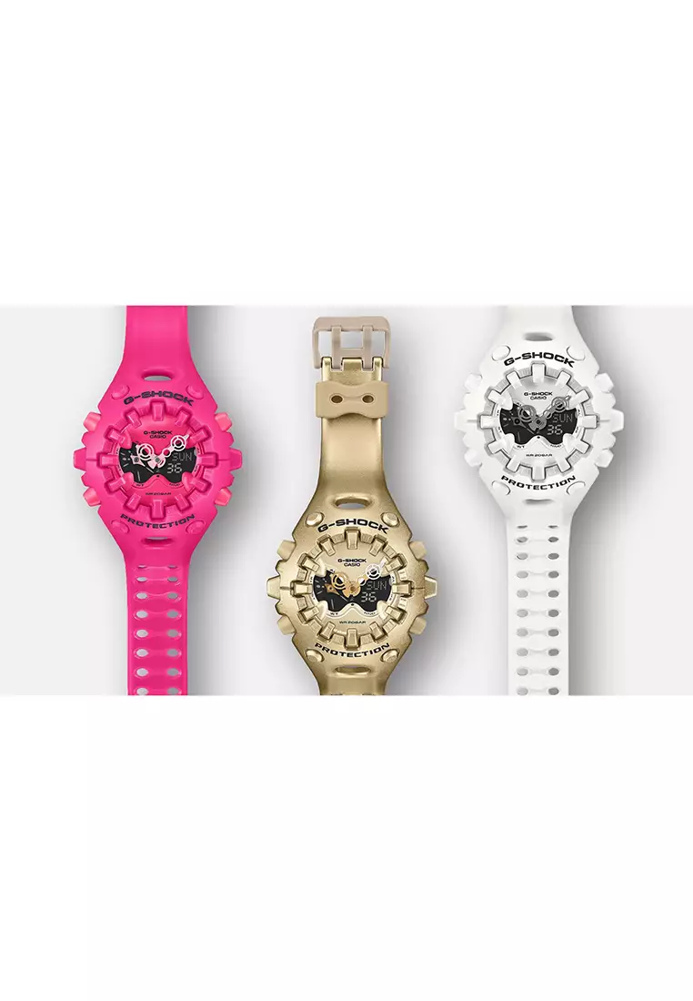 GA-V01-4A Men Analog-Digital Watch with Pink Resin Band