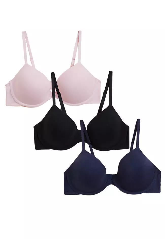 3pk Wired Plunge T-Shirt Bras