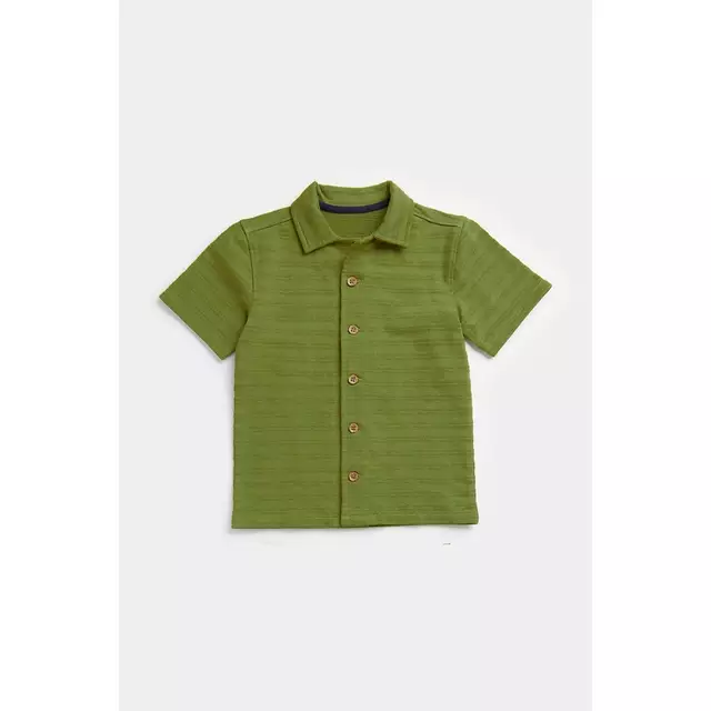 Mothercare Green Textured Jersey Shirt and Short Set - Set Pakaian Anak Laki-laki (Hijau)