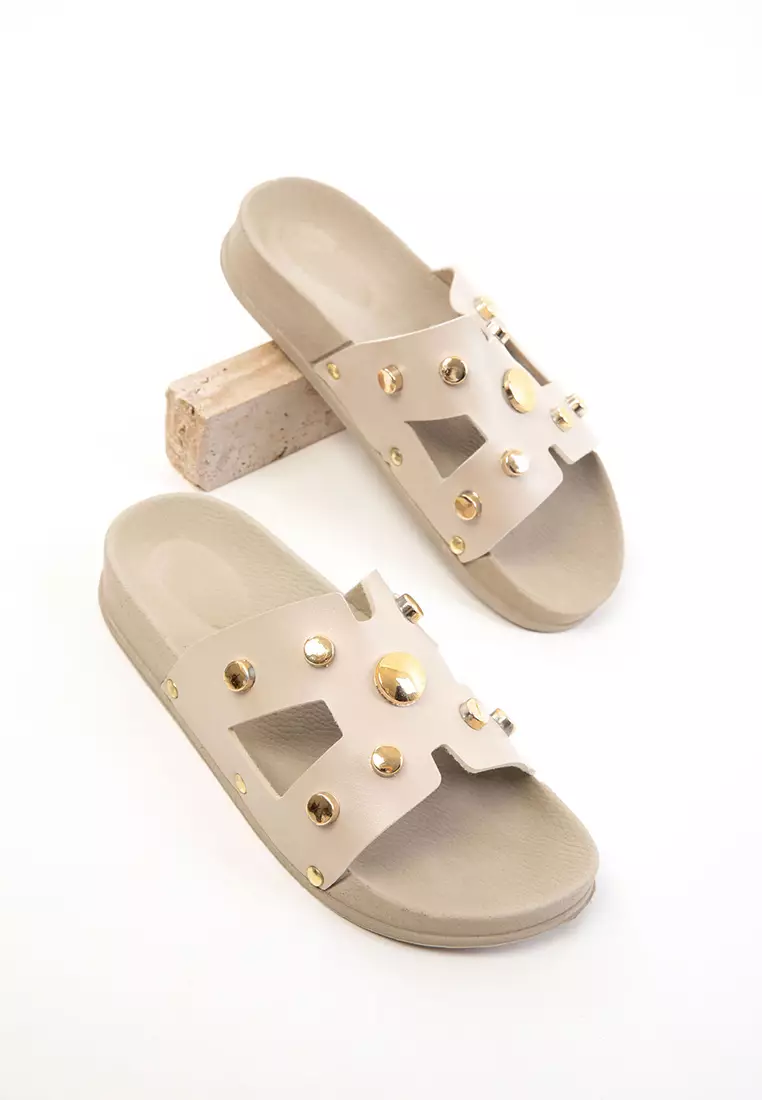 Beige Women's Slippers 20661