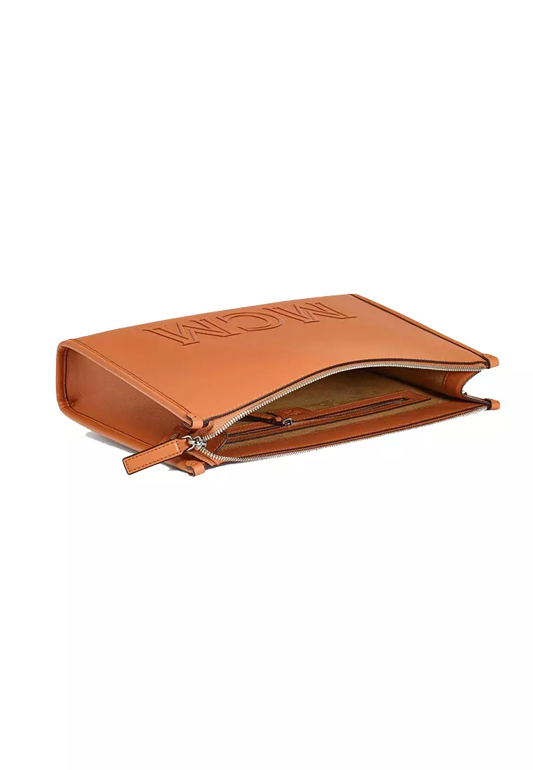 Aren Crossbody Pouch in Spanish Calf Leather Cognac MMRDATA03CO001