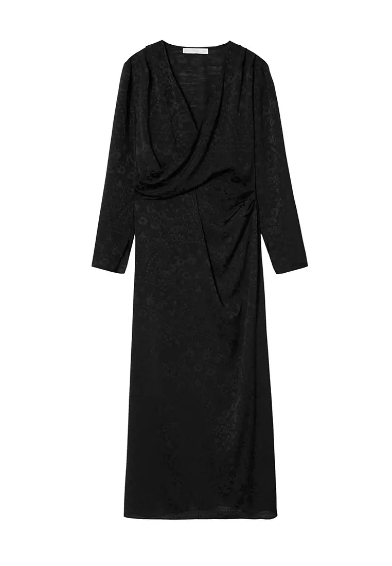 Buy Mango Satin Floral Jacquard Dress 2024 Online ZALORA Philippines