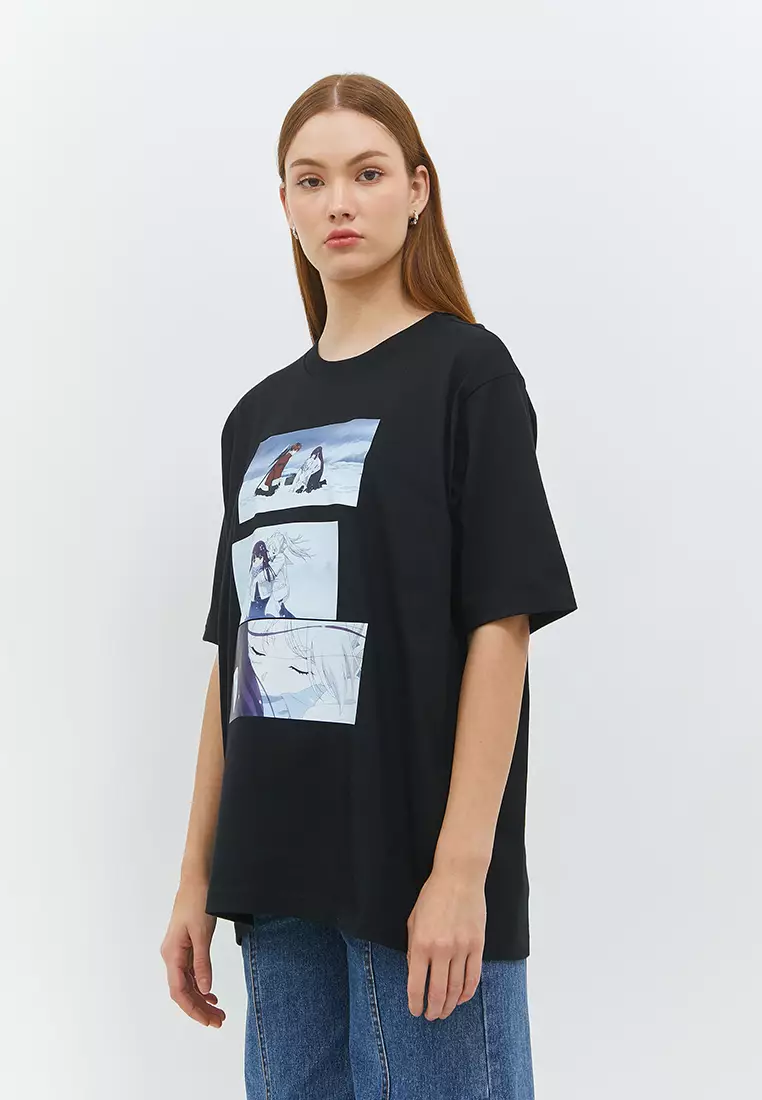 DUST Kaos Unisex Oversize Frieren Party Hitam (D.74288)