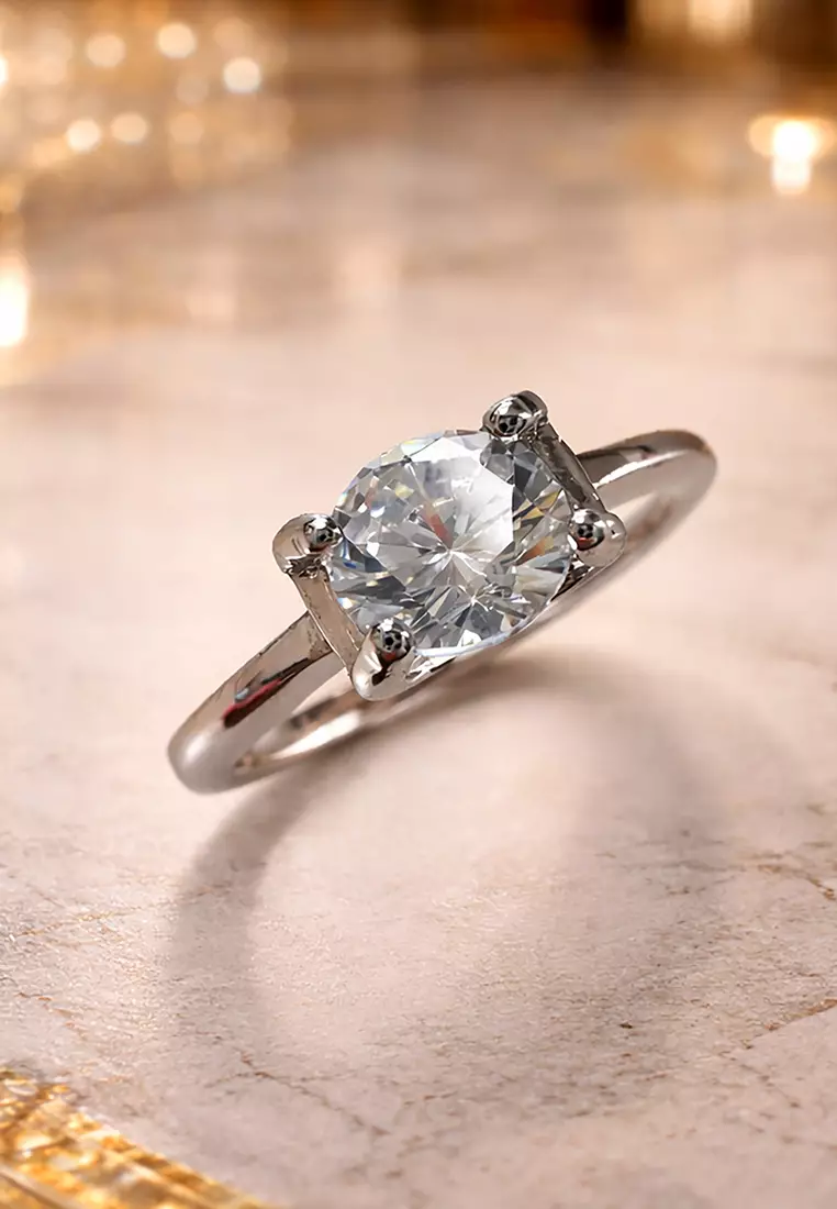 Solitaire Ring Crystal Embellished with Swarovski crystals - 514