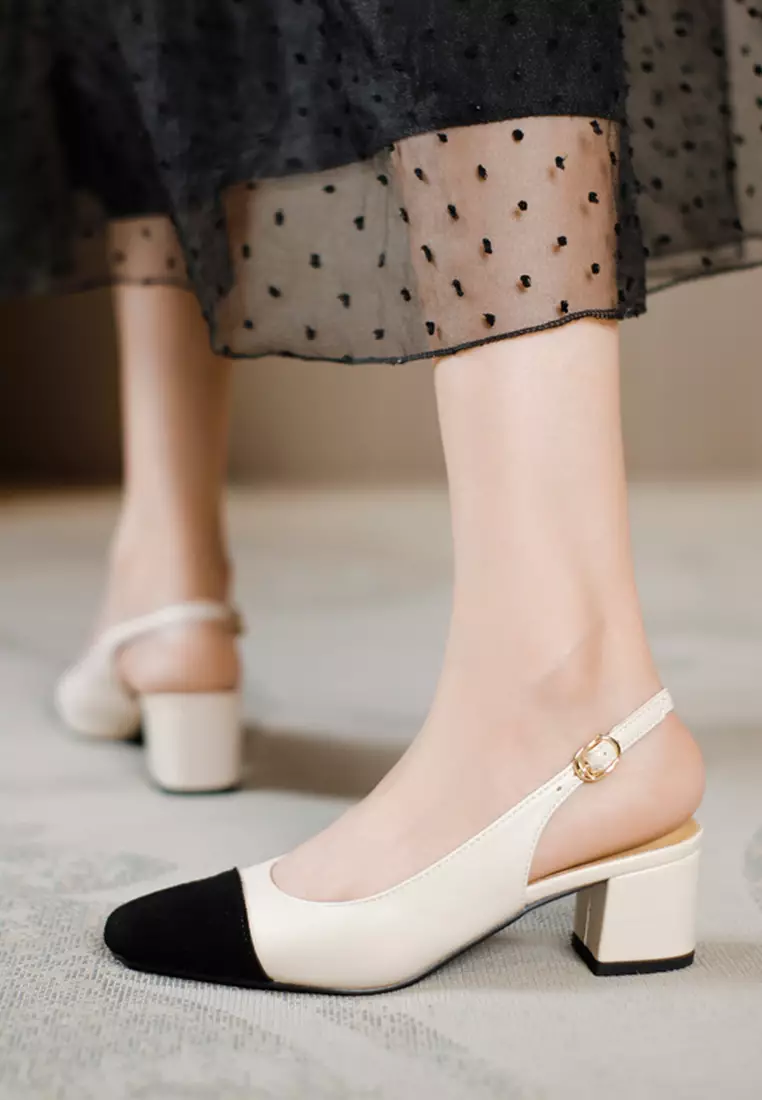 5CM Color Matching Synthetic Leather Slingback Heel TE215-10