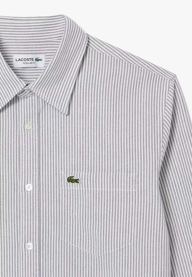 Striped Oxford Cotton Shirt with Pocket