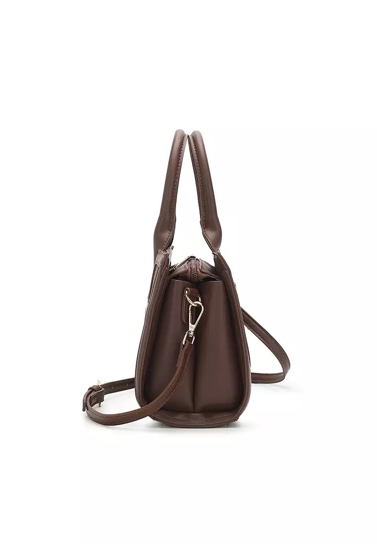 Women's Top Handle Bag / Sling Bag / Crossbody Bag / Shoulder Bag (Tas Tangan Wanita / Tas Selempang Wanita / Tas Bahu Wanita) - Cokelat