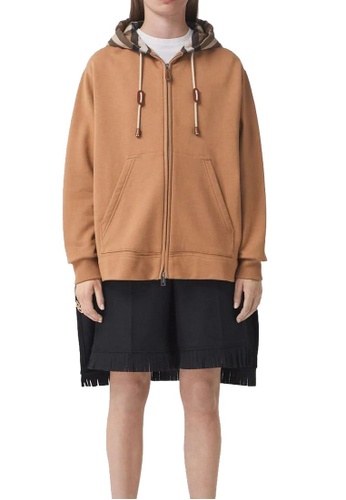 Burberry Burberry Check-Panel Hoodie in Brown 2023 | Buy Burberry Online |  ZALORA Hong Kong