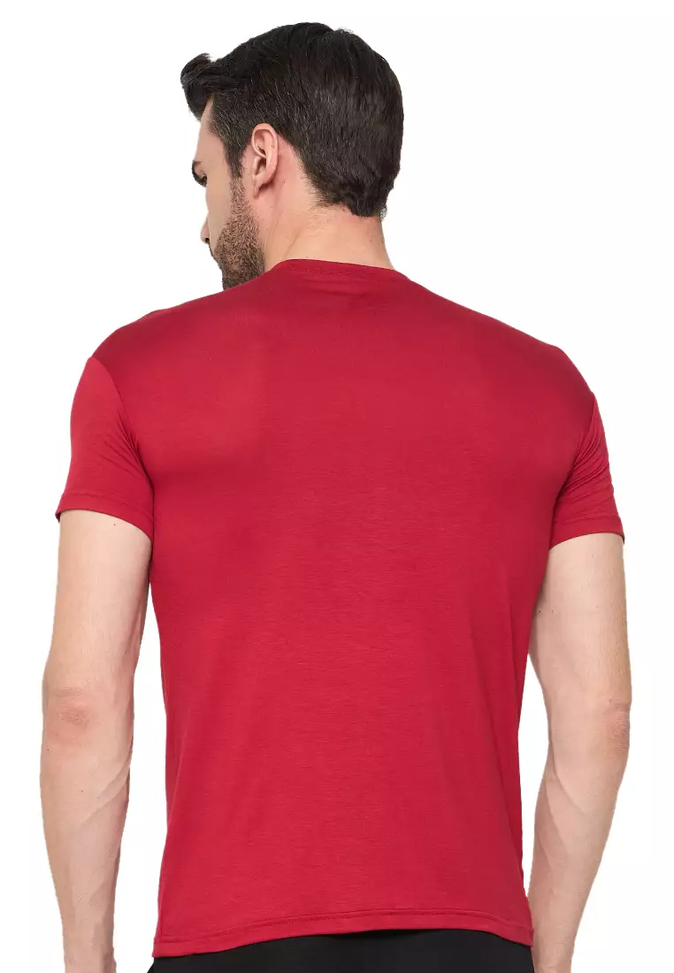 Red Men's Eco-Stretch Bamboo Training T-Shirt
