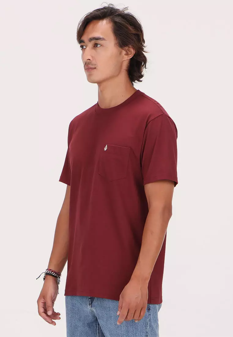 MSL SOLID POCKET SHORT SLEEVE TEE MERLOT