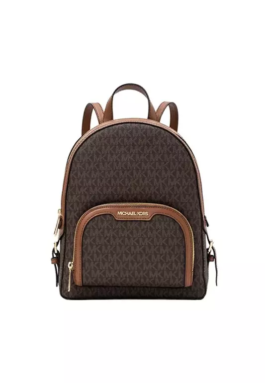 JAYCEE Women's Dark Brown Signature Pattern Backpack