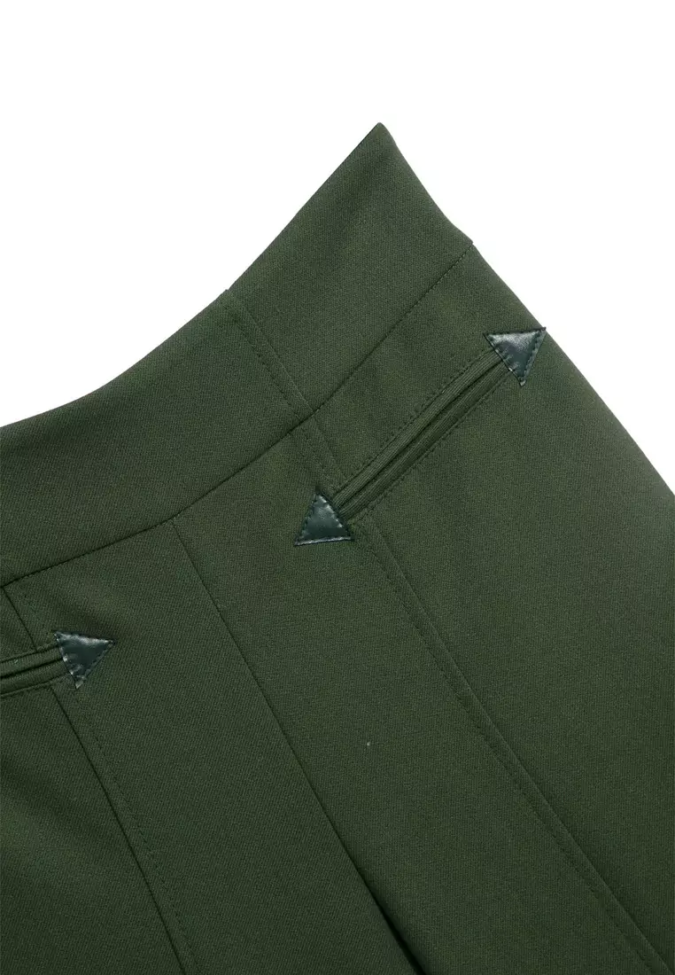 Basic Green Wide Leg Pants