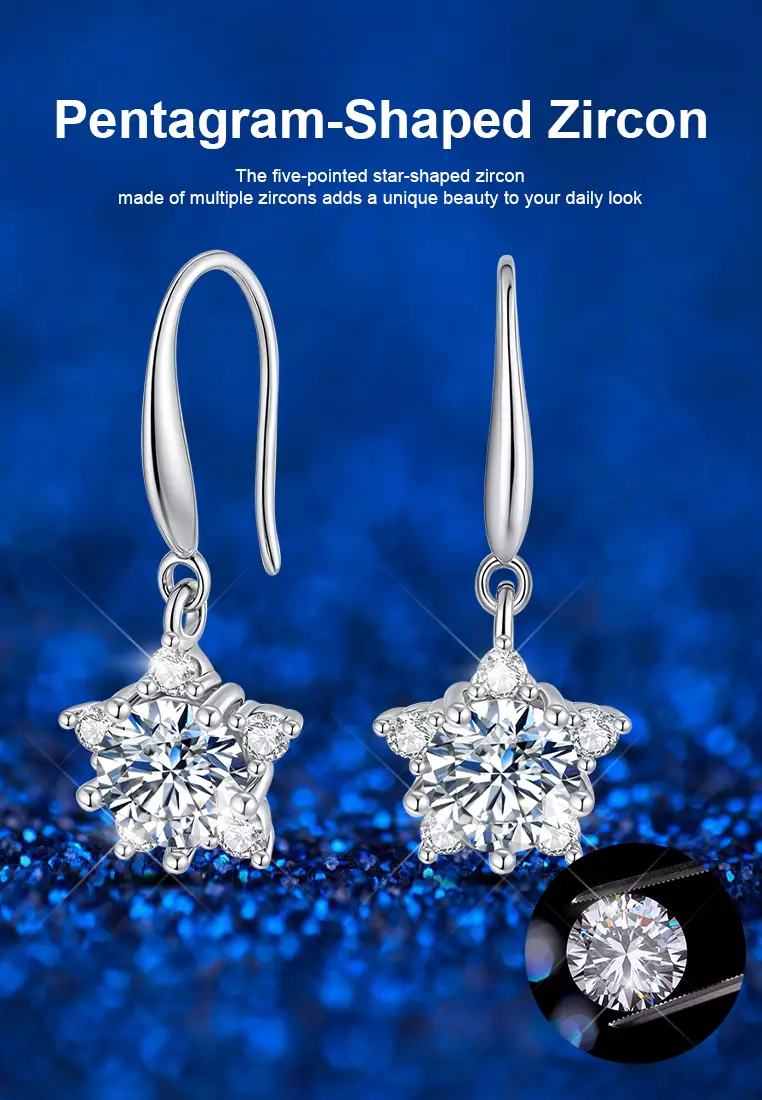 Anting Wanita E001 Berlian Perhiasan Fashion Elegant Antingan Anting Giwang Dilapisi Platinum Earrings