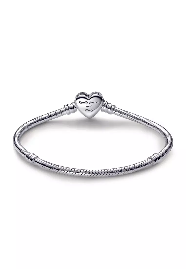Moments Sparkling Infinity Heart Clasp Snake Chain Bracelet