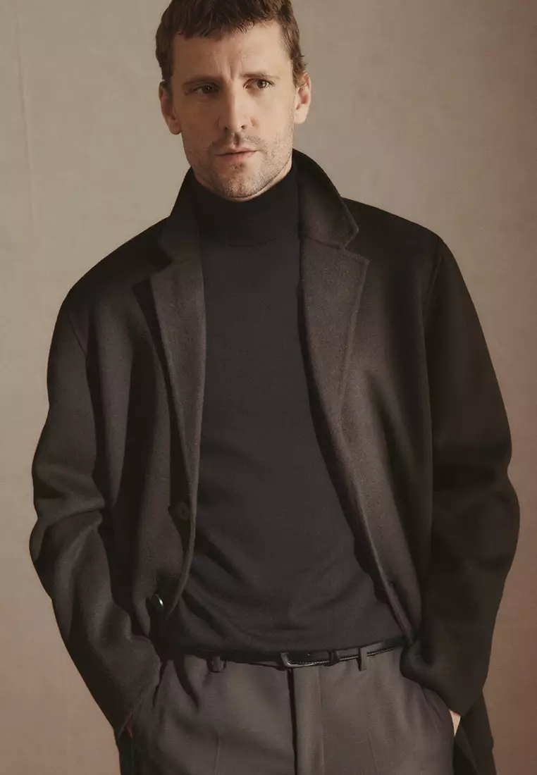 100% 美麗諾羊毛羅紋領套頭毛衣