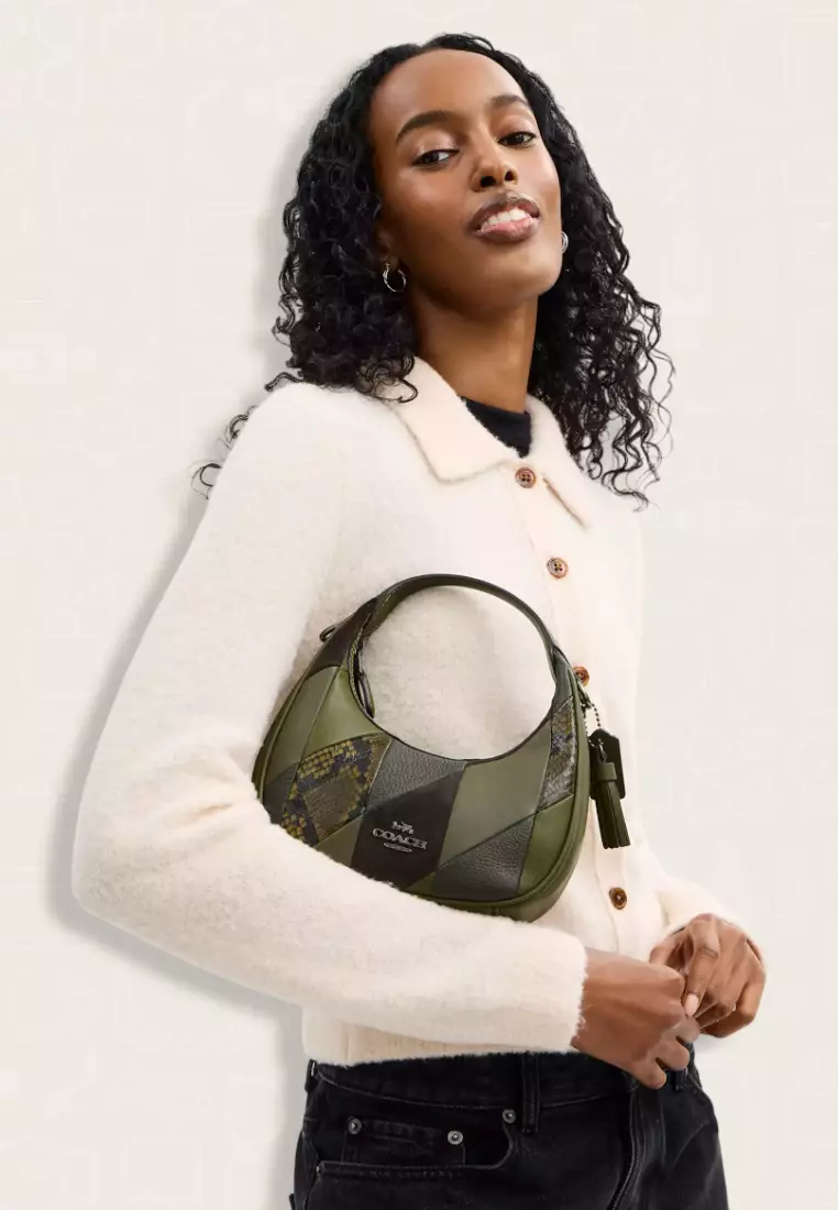 Coach Carmen Mini Crossbody Bag With Patchwork Olive Multi
