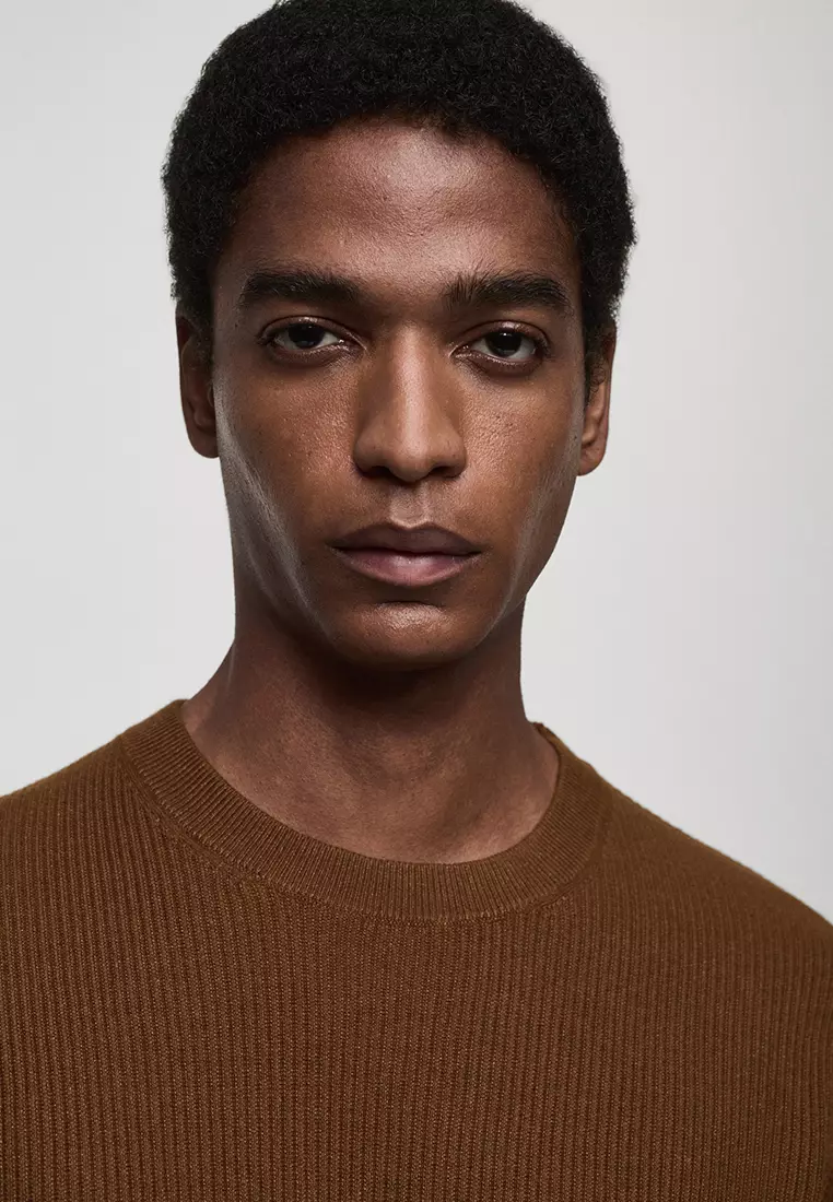 Ribbed Cotton Knitted Sweater