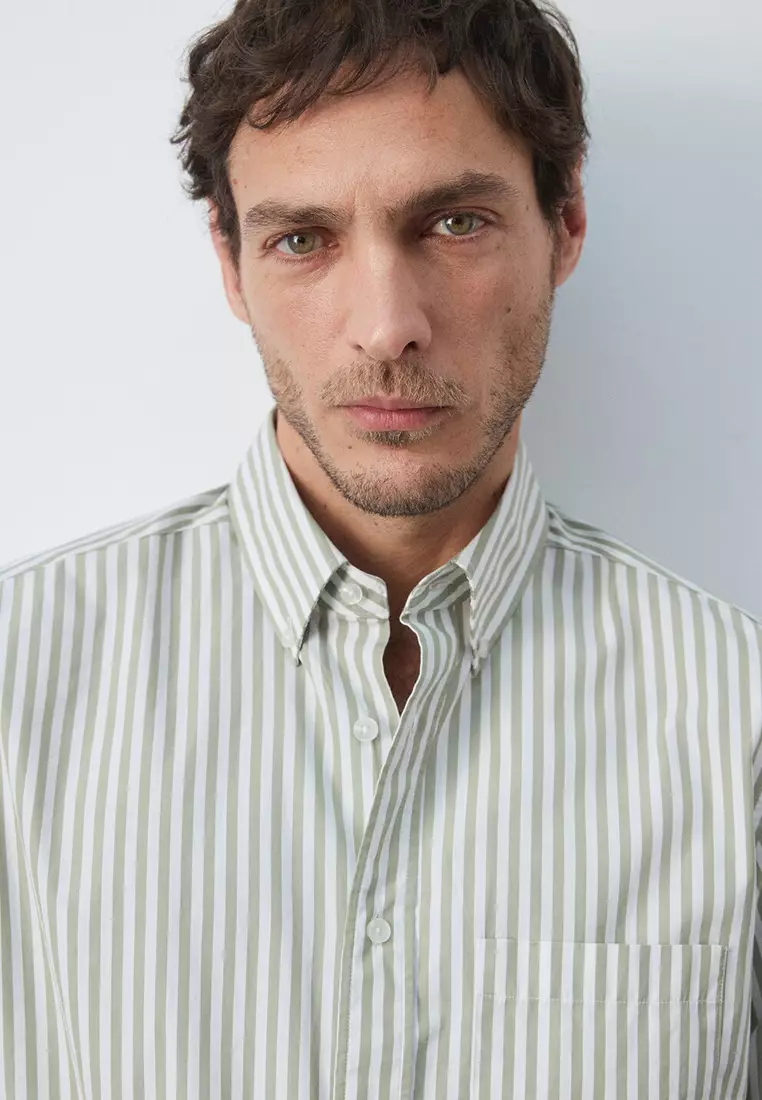 Regular-Fit Striped 100% Cotton Shirt