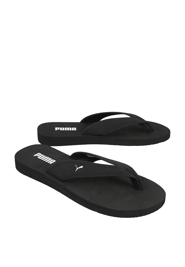 Puma black thong flip flops discount