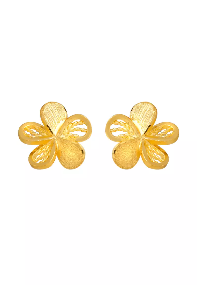 Gold shop earrings flower