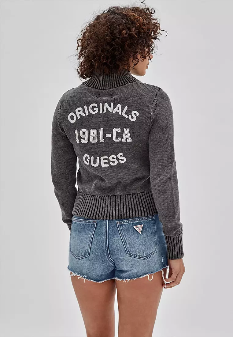 Guess zip up sweater hotsell