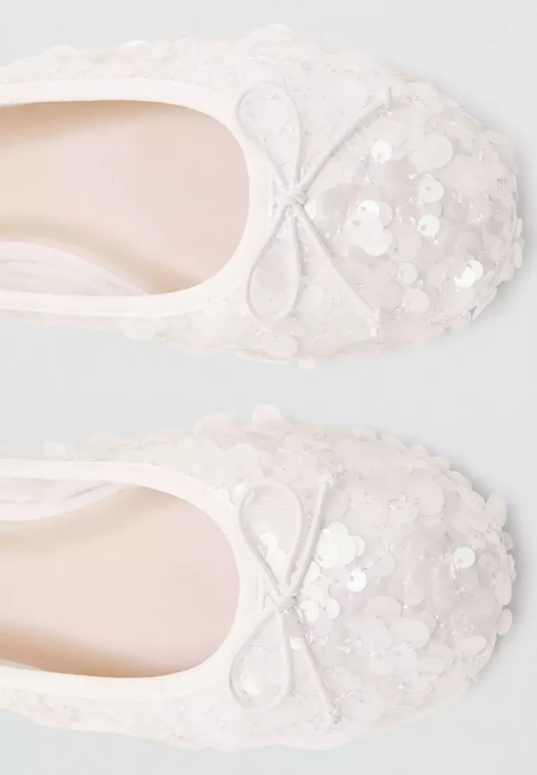 Sequin Bow Ballet Flats