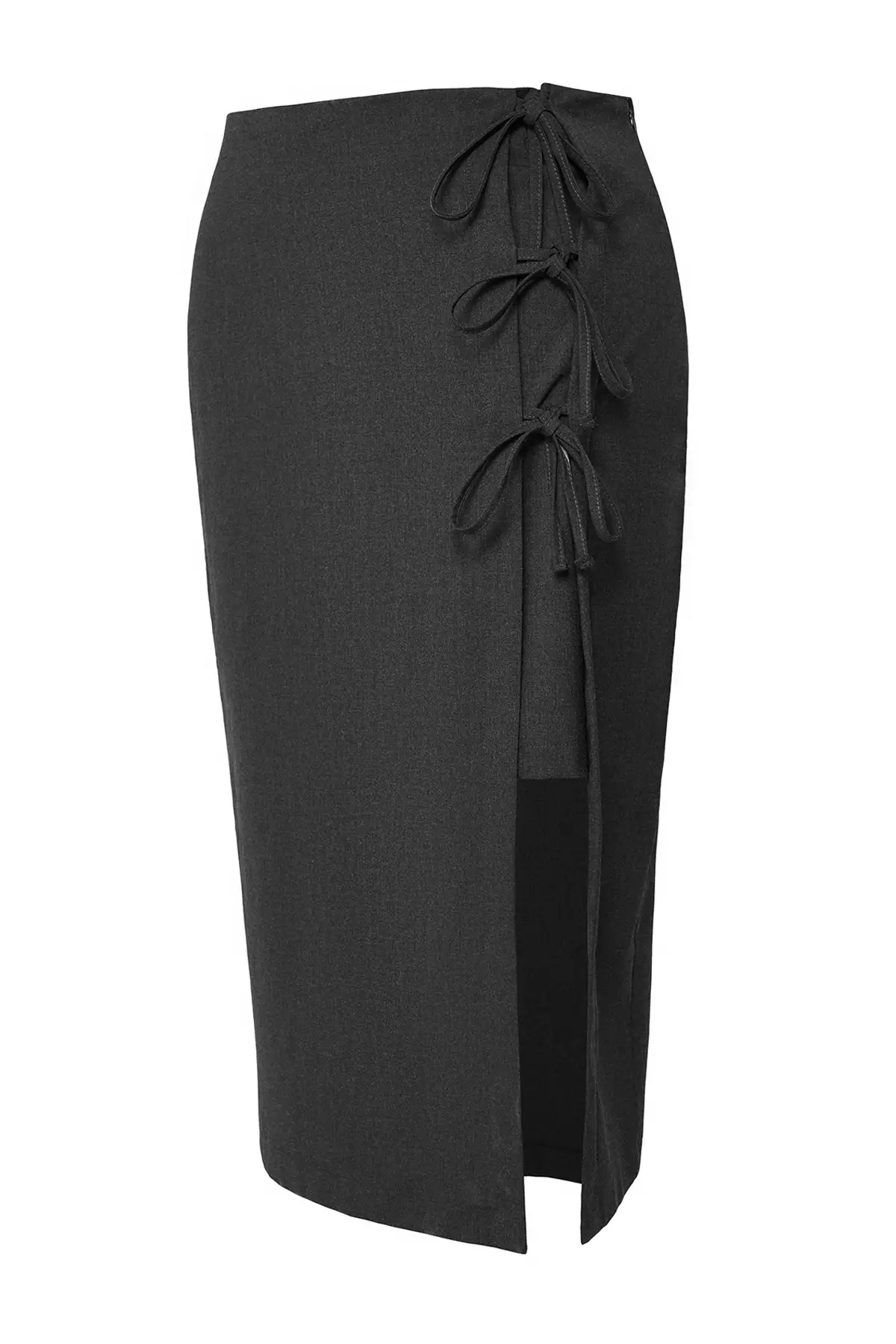 Plus Size Ribbon Midi Skirt