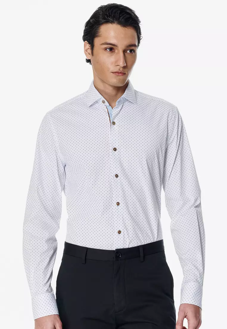 SST&C Dot Snowflakes Slim Fit Shirt