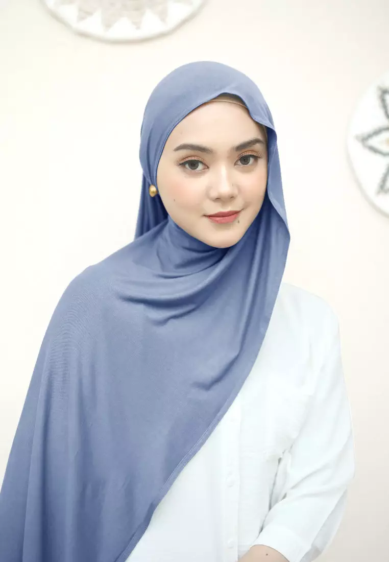 Pashmina Meleyot Basic Tencel Premium - Moonlight Blue