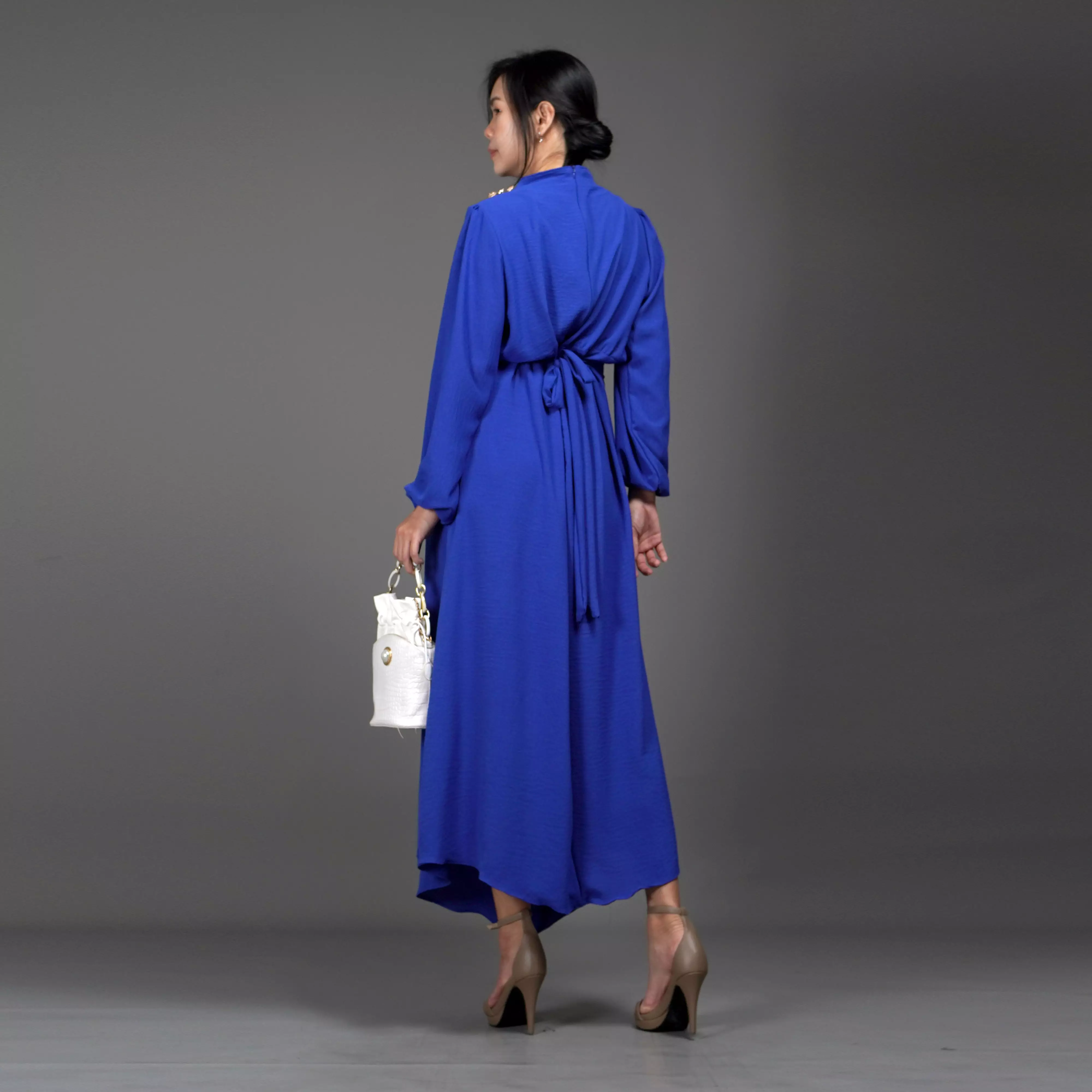  HALTERIA Dress Pesta Longdress Gamis Wanita Polos - BIREL