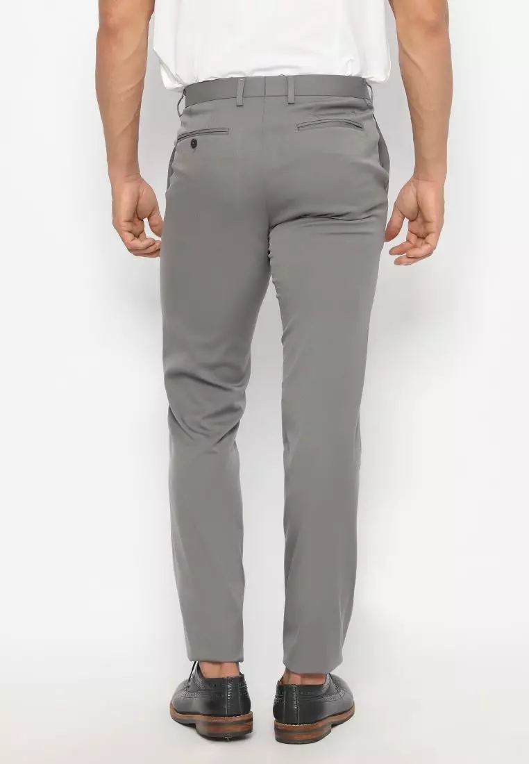 Jobb Bellmore-B Celana Panjang Pria Modern Slim Fit Light Grey 3