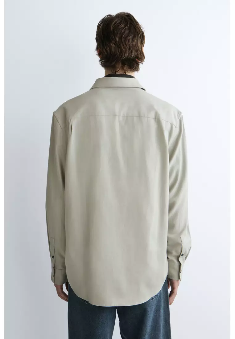 RELAXED BRUSHED COTTON-BLEND SHIRT