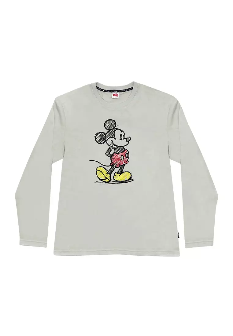 Buy Disney Disney Mickey Men s Sketch Graphic Long Sleeve Shirt
